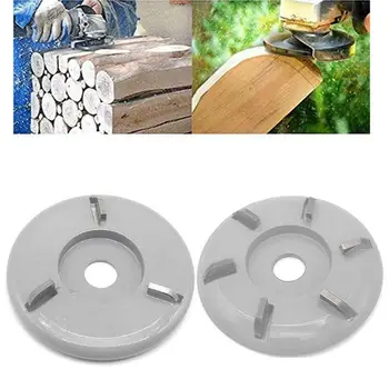 

90mm Diameter 22mm Bore Silver Rotary Planer Power Wood Carving Disc Angle Grind 95AA