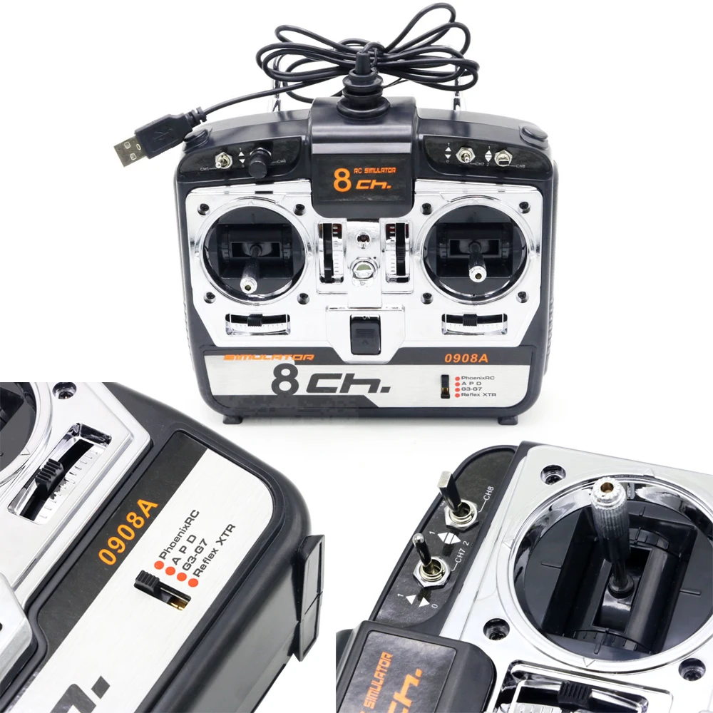 1pcs 8CH 16 in 1 RC Flight Simulator JTL0908A Support Realflight G7