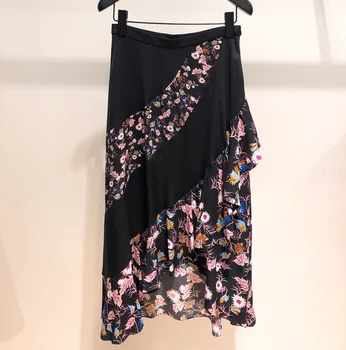 

19 Summer French Elegant Lotus Leaf Lace Printing Splicing Overskirt J4323e 93040