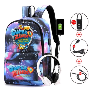 

New Games Superzings School Bag For Teenagers Printing Backpack USB Charging Laptop Backpack For Boys &Girls Canvas Travel Bags