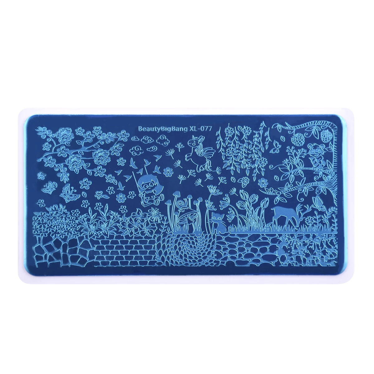 Placa de Carimbo Molde da Arte do Unha Modelo de Carimbo Beautybigbang Unha Verão Borboleta Dandelion Cogumelo Unicórnio Imagem Placa Xl-077 6 dandelion cogumelo unicórnio imagem molde da arte