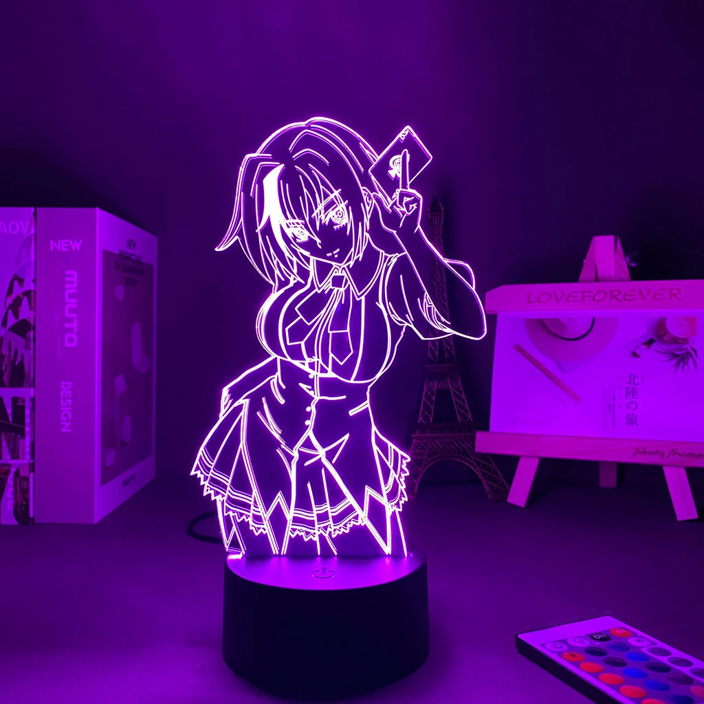 3D Lamp Led Panel Lights Anime Figure High School DxD Xenovia Quarta