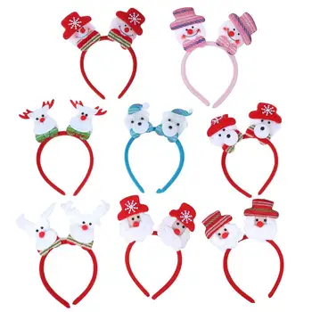 

8 Pcs Christmas Headband With Light Christmas Elements Charming Hair Accessories Luminous Headdress For Holiday Festival Banquet