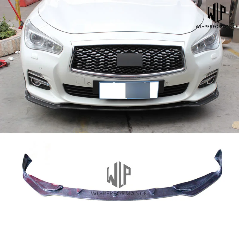 Q50 High Quality Carbon Fiber Front Bumper Lip Front Spoiler Lip For