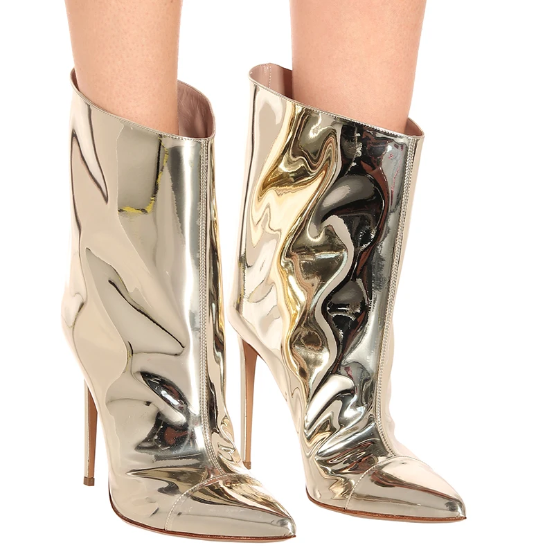 Gold Ankle Boots For Women Shoes Woman 