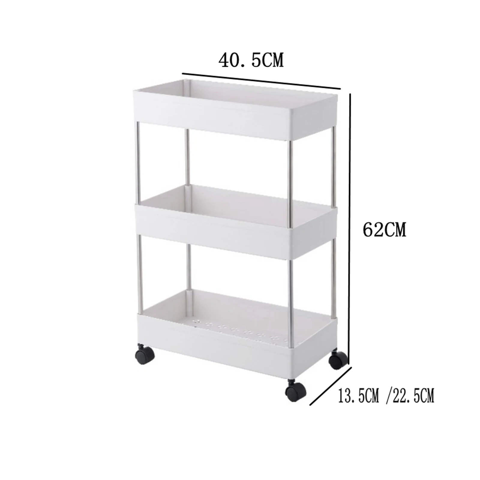 3/4 Layers Storage Rack Kitchen Narrow Cabinet Living Room Gap Shelf Home Furniture Movable Wheels Shelf for Bathroom
