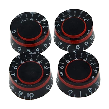 

4pcs Tone Electric Guitar Speed Knob Bass Replacement Part Durable Universal Volume Control With Number Easy Install Plastic