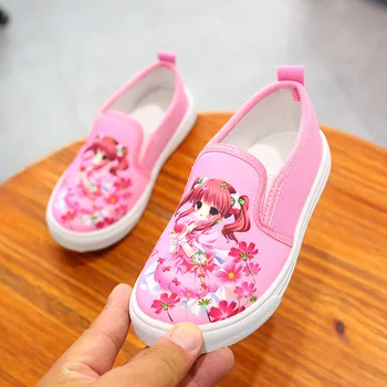 

Children canvas shoes spring/autumn kids baby girls breathable sneakers shoes soft bottom casual shoes baby kindergarten shoes