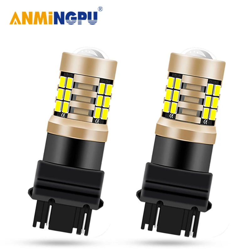 ANMINGPU 2x сигнальная лампа 3157 Светодиодная P27/7 Вт P27W 3156 Led T25 2835SMD T20 7443 W21/5 7440 W21W WY21W