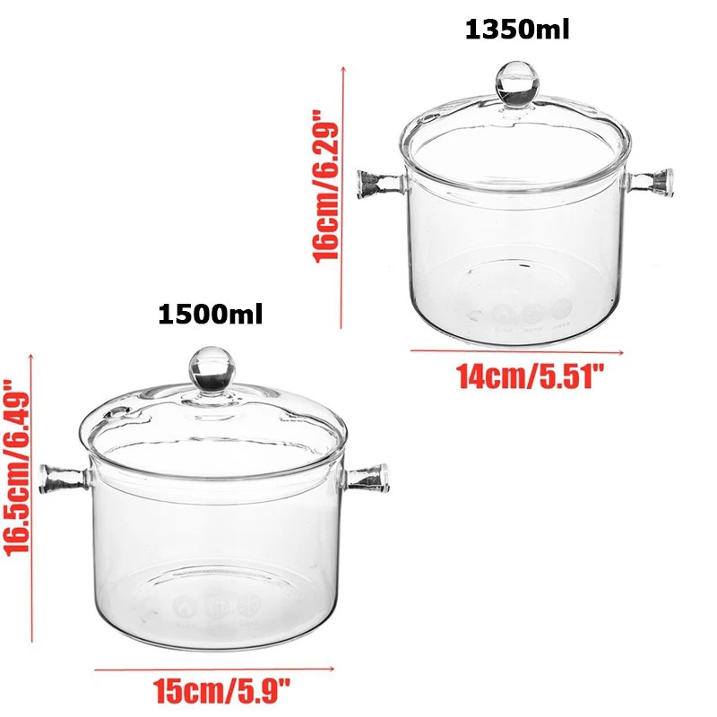 Glass Cooking Pot - With Handles - Safe for Fire from Apollo Box