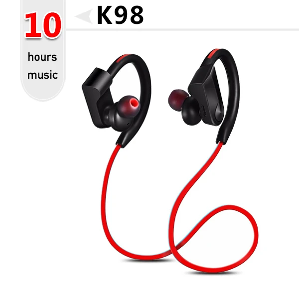 K98-Red-10Hour K98 Bluetooth наушники беспроводные наушники bluetooth Спортивная гарнитура стерео бас наушники с микрофоном для телефона - Цвет: K98-Red-10Hour
