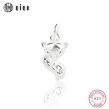 

2019 NEW 925 sterling Silver Exquisite fox pendant cute animal charms for Women Sterling Silver Jewelry Necklace bracelet making