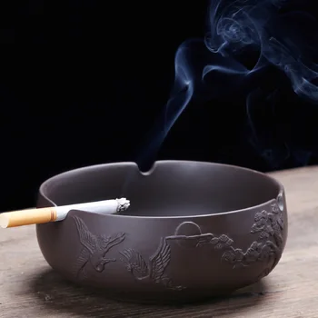 

Purple large ashtray personality fashion wind household of Chinese style office ceramic ashtray sitting room