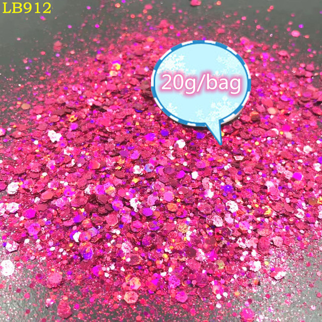 Laser Hexagon Holographic Chunky Glitter Nail Tips Glitter Powder Mermaid  Flakes Sparkly Glitter Resin Crystal mud