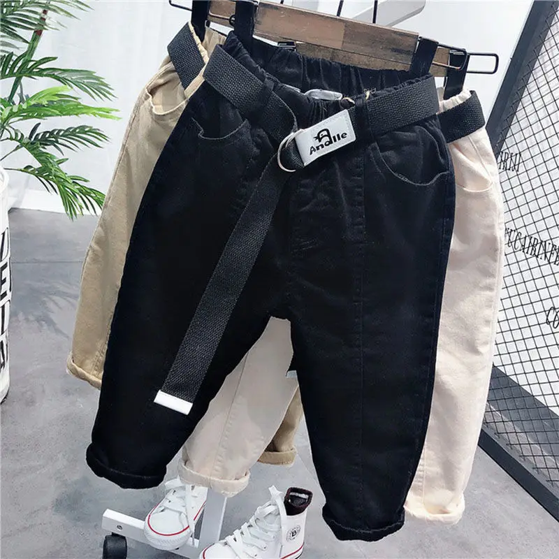 Boys Casual Pants With Belt Fashion Kids Long Pant Spring Autumn Winter Fashion Trousers Children Clothes kids pants