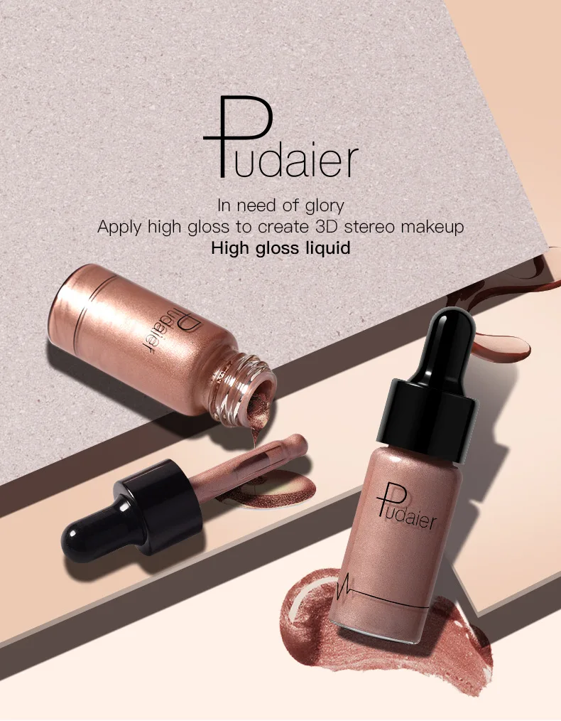 

Pudaier 12 Colors Shimmer and Shine Face Lip Concealer Bronzer Liquid Highlighter Iluminador Maquiagem Powder Cream Glow Set+DHL