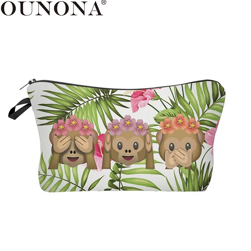

OUNONA Woman Cosmetic Bags Portable Monkey Pattern Makeup Storage Pouch Travel Cosmetic Storage Bag for Traveling Outdoor