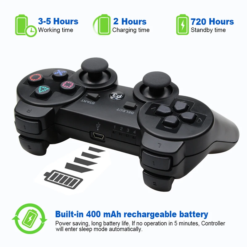 New Cheap Ky04U Bluetooth Controller For SONY PS3 Gamepad For Play Station 3 Wireless Joystick For Sony Playstation 3 PC SIXAXIS Controle