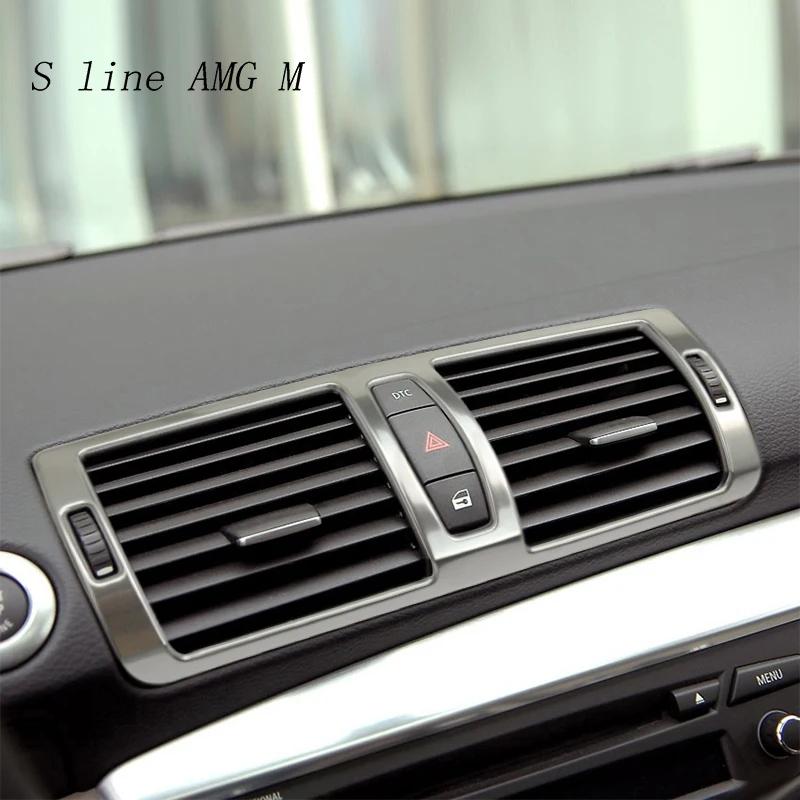 

Автомобильный Стайлинг для BMW 1 серия E81 E82 E87 ремонт Автомобильная наклейка для внутреннего интерьера центральный контроль выход воздуха рамка Накладка авто аксессуары