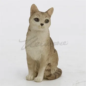 

STRIPED CAT ART SCULPTURE CATS ANIMAL FIGURINE STATUE CREATIVE RESIN CRAFTS HOME DECORATION BIRTHDAY GIFT R4955