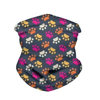 

Women Magic Scarf Dog Paw Print Head Half Face Mask Neck Gaiter Headwear Breathable Tube Scarf Men Headband Chusta Na Glowe