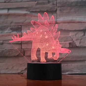 

Led Night Light Lamp Teenager Jurassic Park Stegosaurus Battery Powered Modern Decoration for Halloween Present Gift 3d Lamp