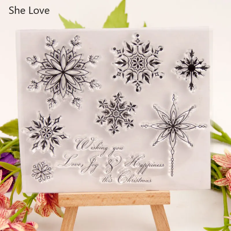 She Love Snowflower прозрачный чистый силикон штампы для DIY Скрапбукинг фото украшение для альбома прозрачный штамп ремесла