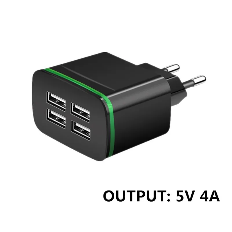 

Mobile Phone Universal Fast Charge LED Light Wall Adapter EU Plug 4 USB Charger for iPhone Samsung Xiaomi Android 5V 4A 4-Ports