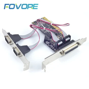 

Serial Parallel PCI Adapter 2 portDB9 RS232 DB25 25Pin Printer cable PCI adapters RS-232 Converter Card