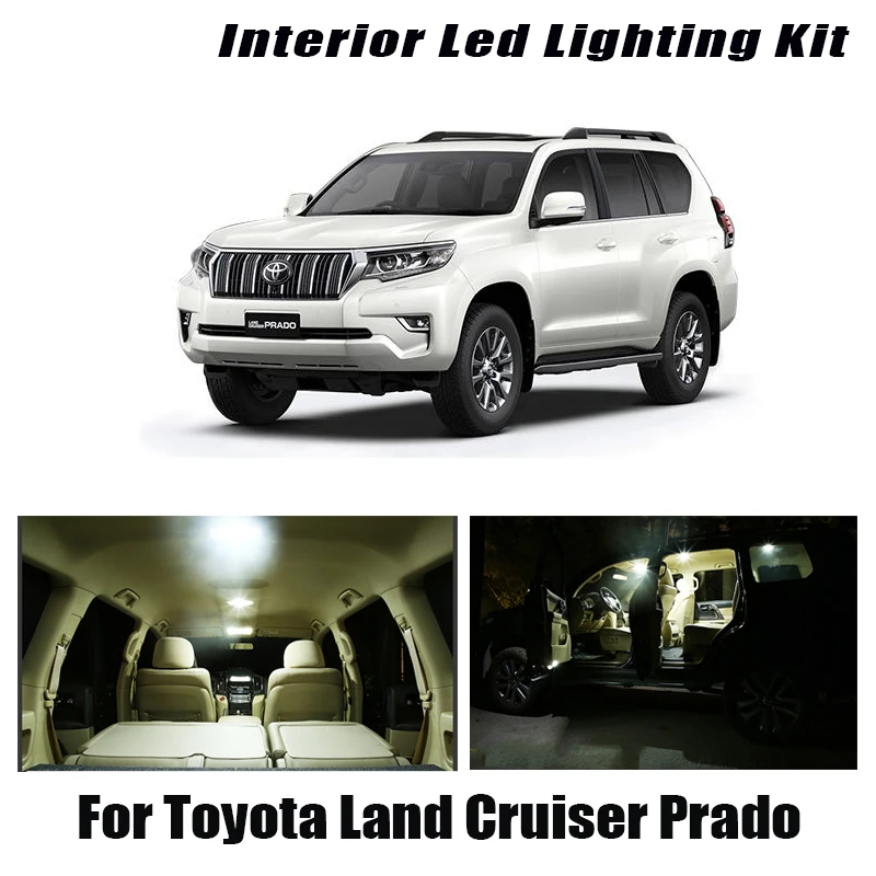 Fits For Toyota Land Cruiser Prado 1998-2001 2002 14PCs CANbus Error Free White Led Interior Light Kit Package Replace Bulbs | Автомобили