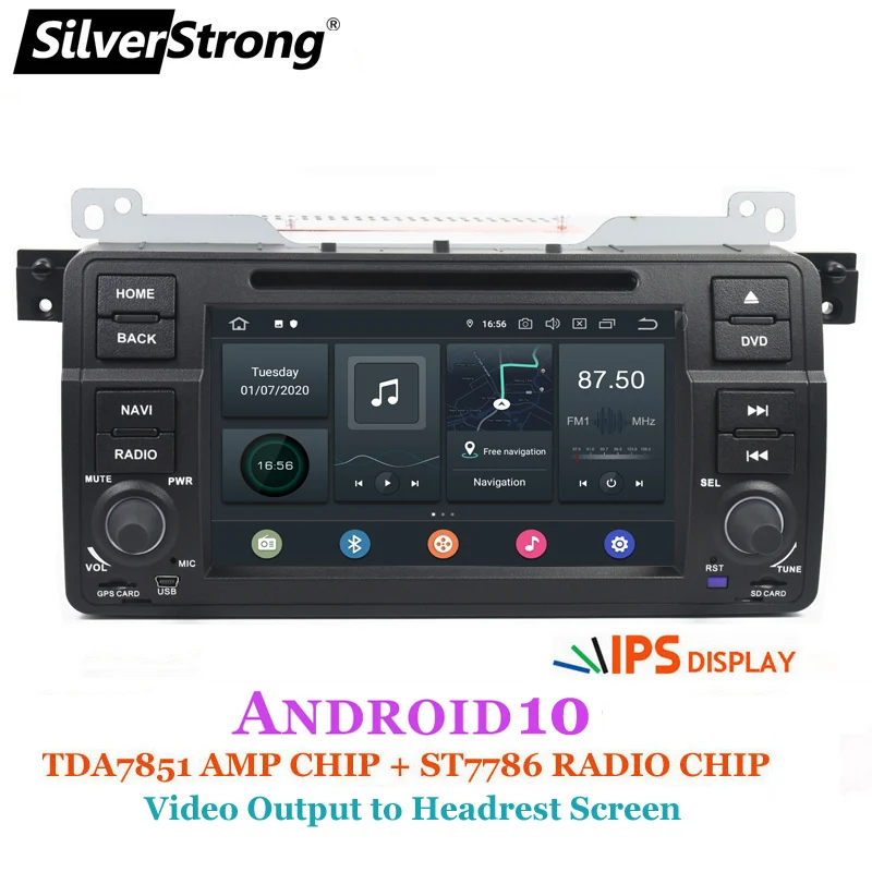 Радиоприемник SilverStrong ANDROID10 для E46 автомобильный DVD 1Din BMW M3 3 серии 1DIN радио 318 320 328 с