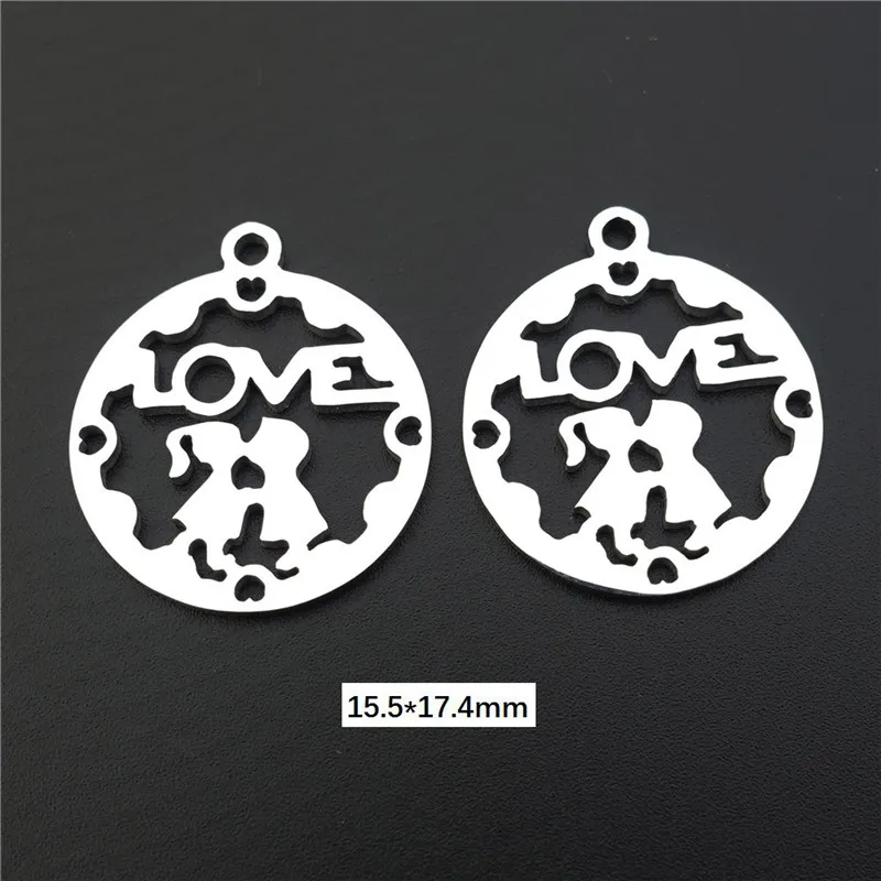 kiss lovers Подвески из нержавеющей стали, компонент, семейный дом Иисуса Vingin, Мэри, Йога, любовник, череп, глаз, ангел, ручная подвеска, ювелирное изделие - Окраска металла: kiss lovers