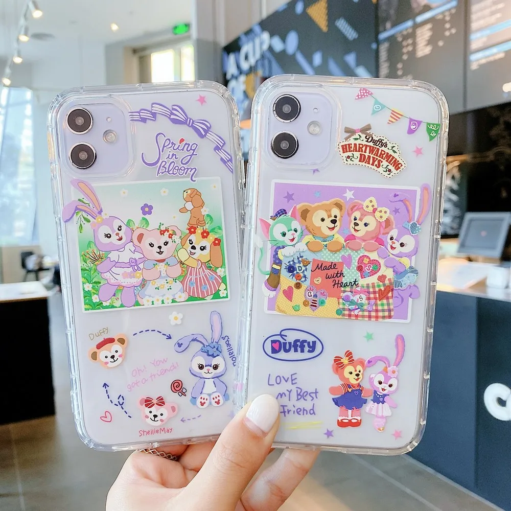 

Tamiflu bear Ballet rabbit Pattern For iPhone 11 Pro Max XR XS Max XS 7 8 plus 6 plus Transparent soft rubber shell