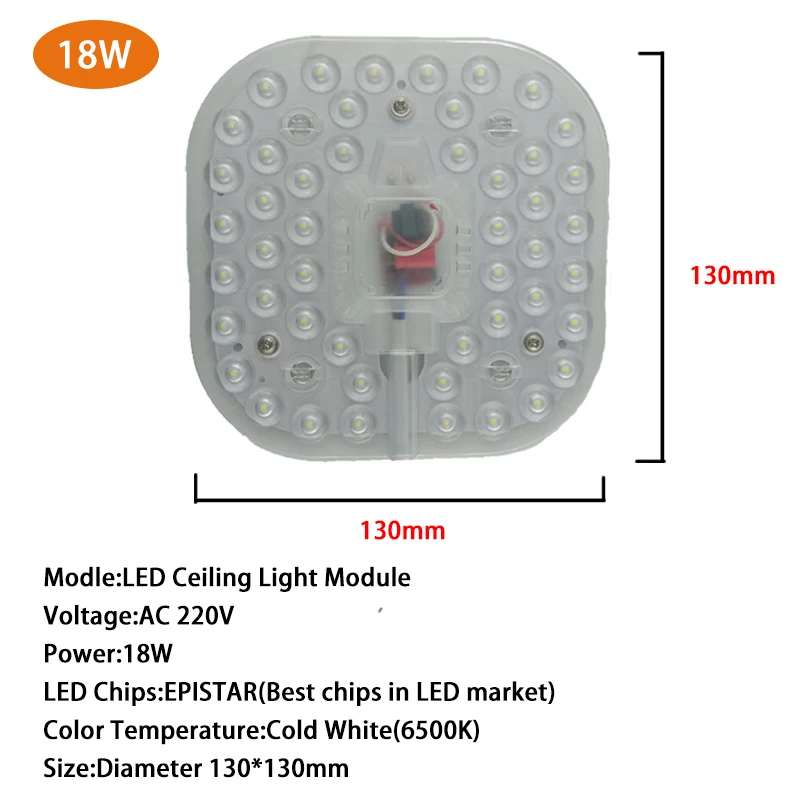 Потолочные светильники Светодиодный модуль светильник AC220V 230V 240V 12 Вт, 18 Вт, 24 Вт заменить потолочный светильник ing источник удобно Установка - Цвет: LED Module light 18W