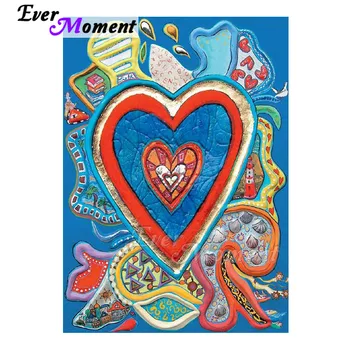 

Ever Moment Diamond Painting Wall Picture Of Rhinestone Heart Shape Mosaic Full Square Drill Diamond Embroidery Decor S2F2302