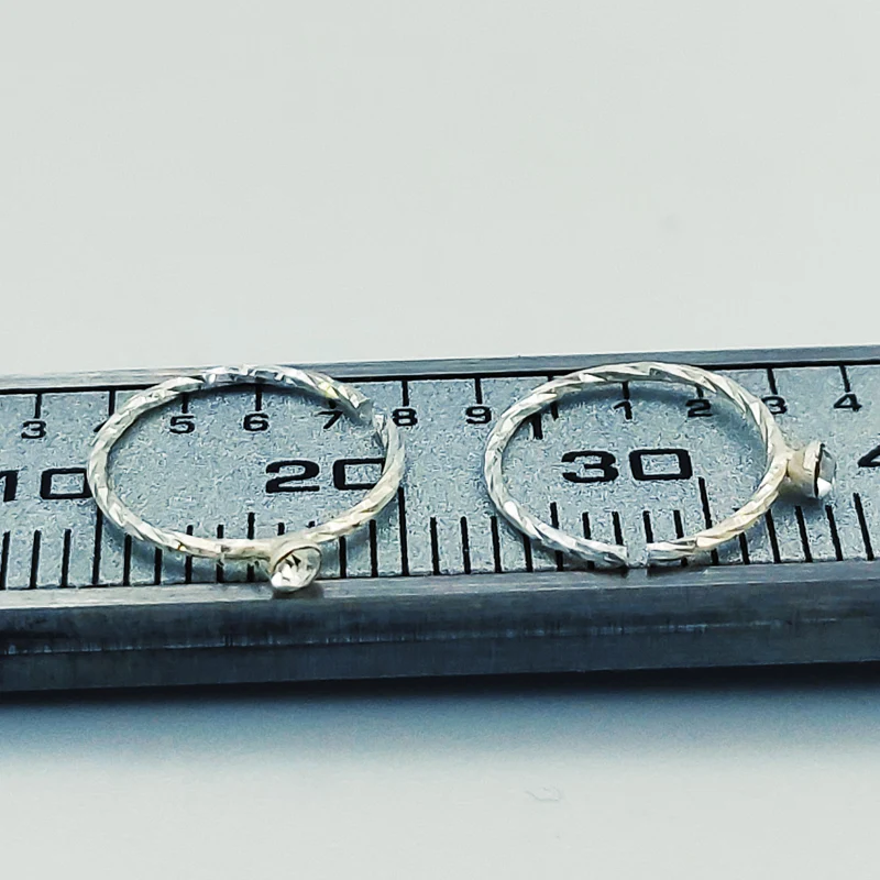 925 пробы silver swil twist обруч для носа с камнем Открытое кольцо пирсинга ювелирные