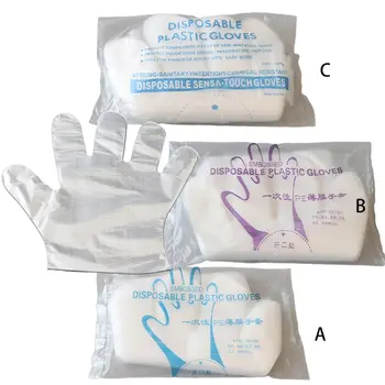 

100Pcs Plastic Disposable Polyethylene Clear Gloves Household Cleaning Food Glove DropShip