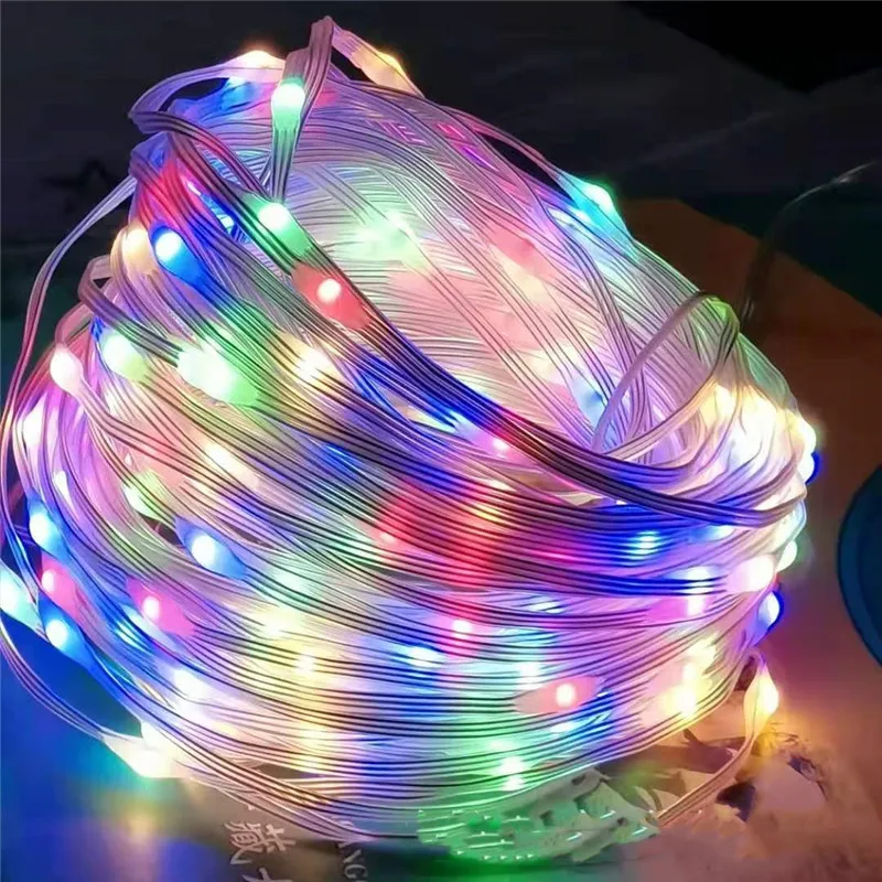thumbnail image 1 of Guirnaldas de luces LED con hilo de cuero para decoración de Nochevieja 2025, luces navideñas para exteriores, enchufe europeo de 20/50/100 m, 1 of 5