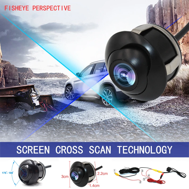 

Reversing camera CCD 180 Degree Fisheye Lens Rear Side Car Front View Camera Wide Angle HD Reversing Backup Camera Night Vision