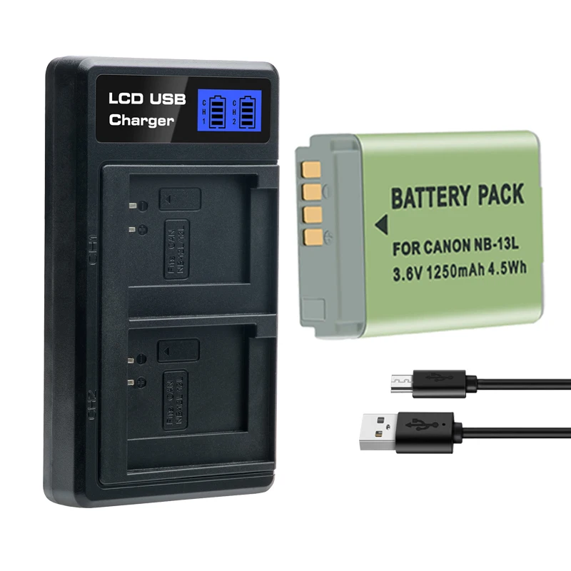 lithium ion battery pack NB 13L NB13L NB-13L 1250mah Battery Charger for Canon PowerShot G5X G7X G9X G7 X Mark II G9 X,SX620 SX720 SX730 HS  Batteries rechargeable battery pack Batteries