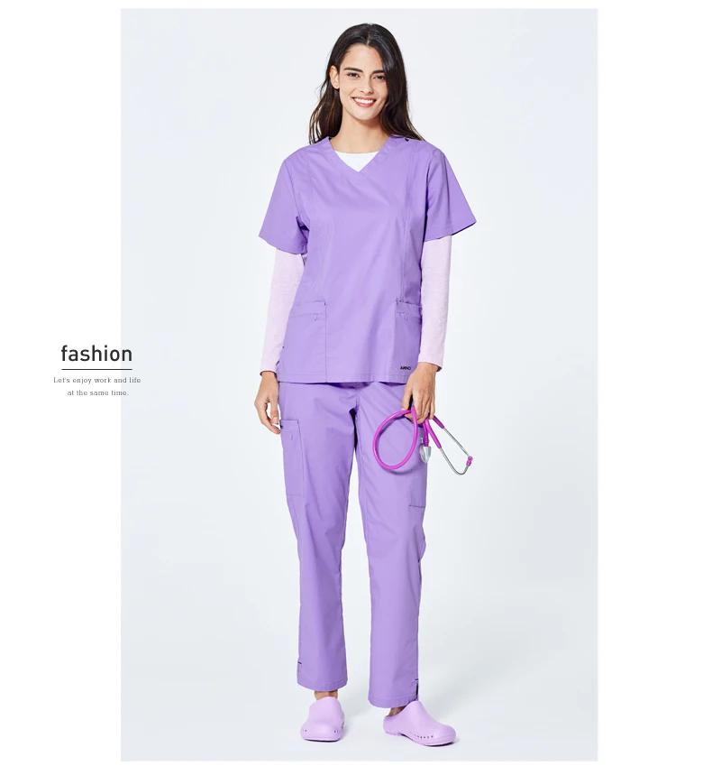 ANNO, медицинский набор для ухода за телом, униформа медсестры для женщин, клиническая одежда, рубашка, брюки для салона красоты, Wok, одежда для кормления