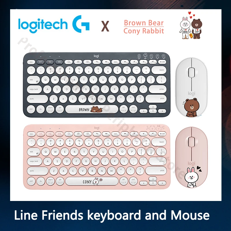 Клавиатура Logitech мышь многоустройства Bluetooth Беспроводная игровая мини клавиатура