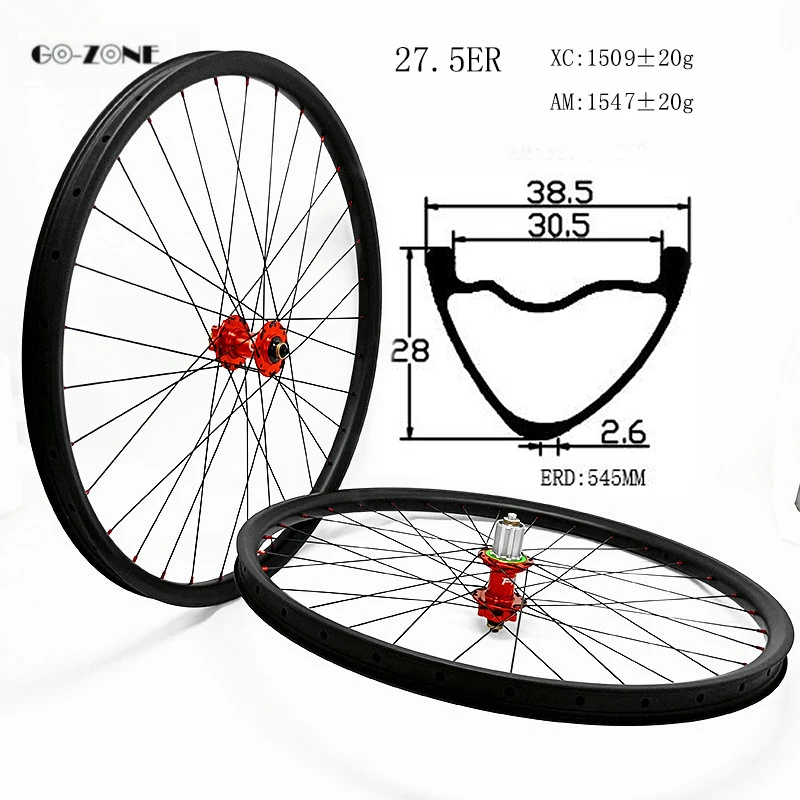 Ruedas mtb 27,5 carbono Асимметричные 38,5x28 мм бескамерные колеса hope 4 boost 110x15 148x12/через мост mtb дисковые колеса столб 1420