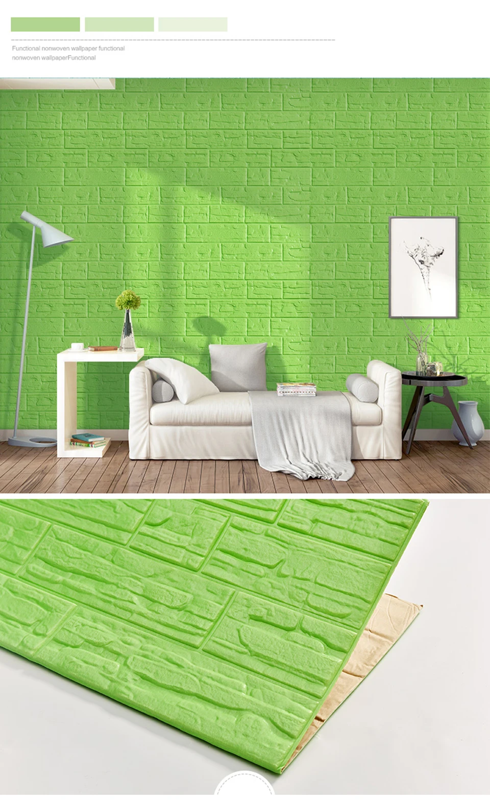 Painéis de parede 3D Brick Stone para