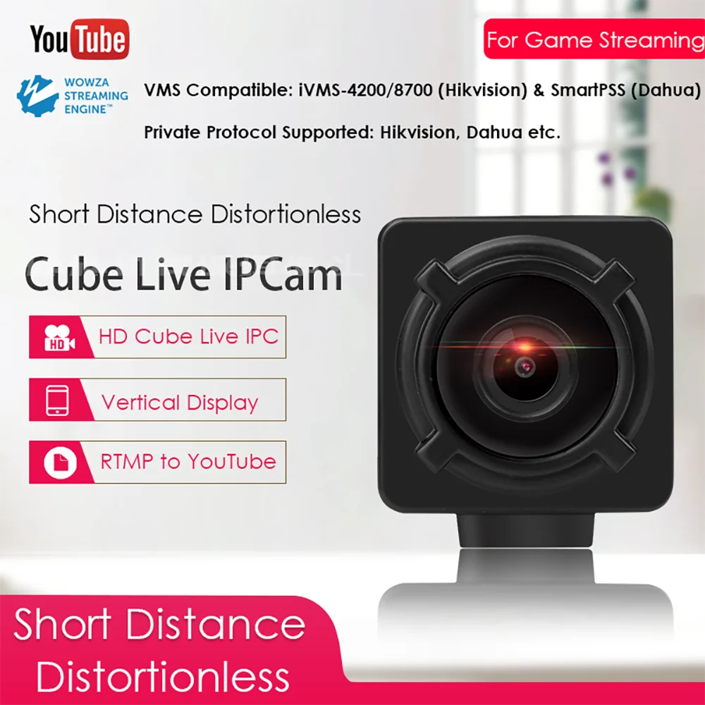 RTMP Live IPCamera без искажений Push Video Stream to Youtube/Wowza by Mini Cube 2.0MP 1080P Stream|Камеры