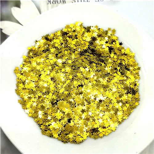 Soild gold 10g Ультра-тонкая 3 мм Звезда блестки Лазерная блестка 3D блестка для ногтей блестка Eo-Friendly PET свободные блестки для украшения для ногтей 10 г - Цвет: Soild gold 10g