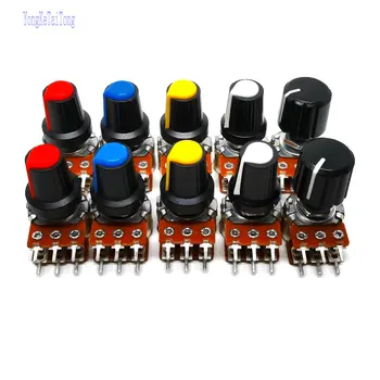 

10PCS New RK163 Taiwan high quality WH148 DIP6 type 16 double B50K B100K volume potentiometer 50K 100K