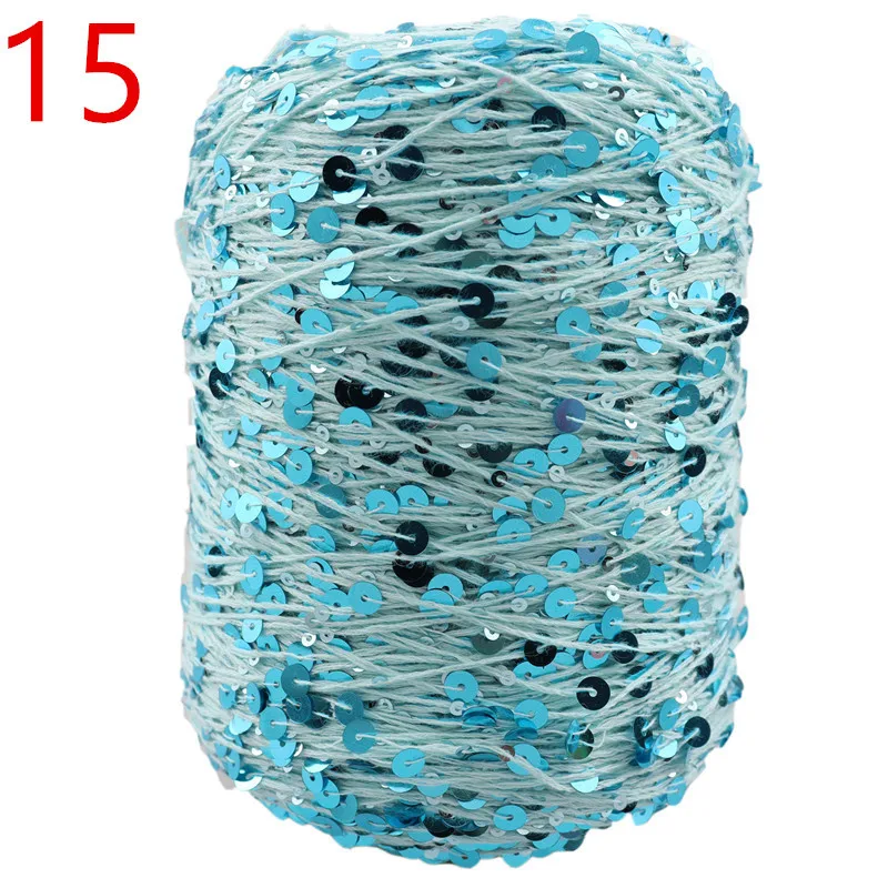 Glitter Haak Garen Pailletten Garen 50G 140M Sparkle Garen 6Mm 3Mm Pailletten Daarad Speciale Pailletten Garen Diy Kleding Tas Doek Accessoires 2Pc A-16