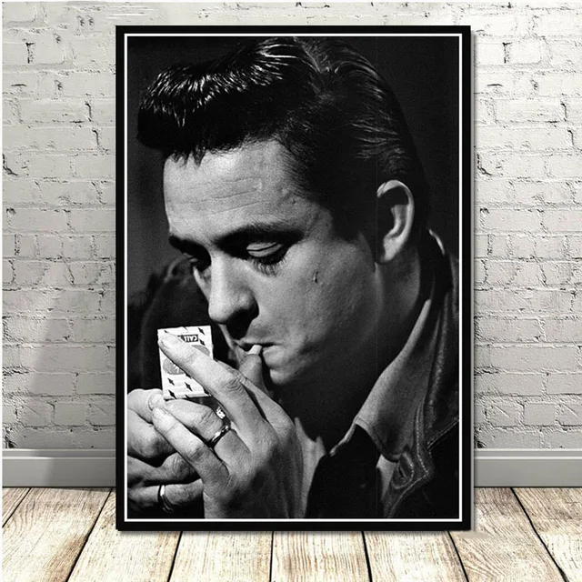 Johnny Cash American Singer and Songwriter Wall Art Printed on Canvas 4