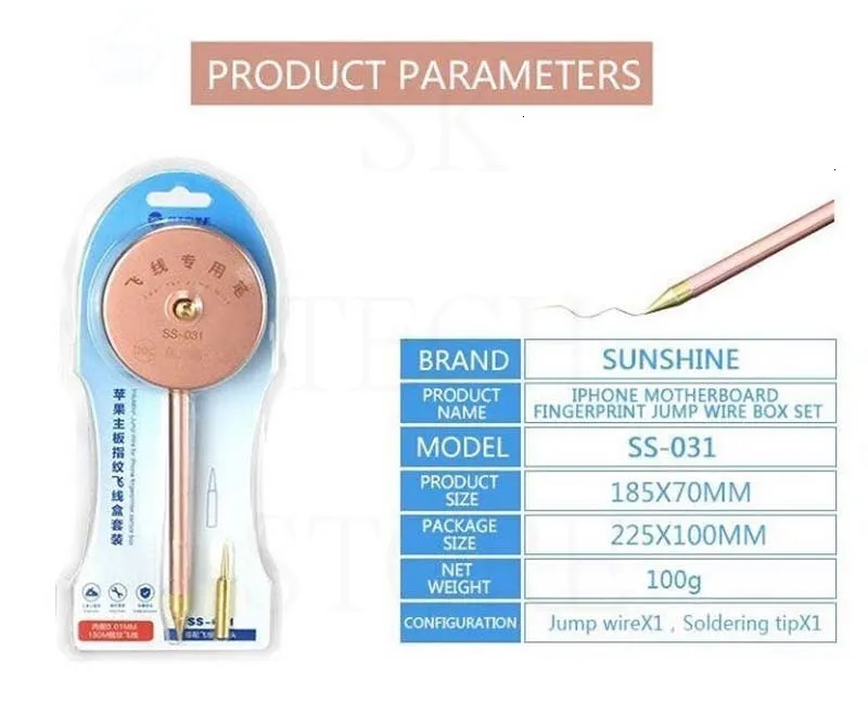 Sunshine SS-031 для iPhone материнская плата отпечаток пальца прыжок Летающий провод набор Летающая линия ручка точечная сварка быстрая Летающая проволока инструмент